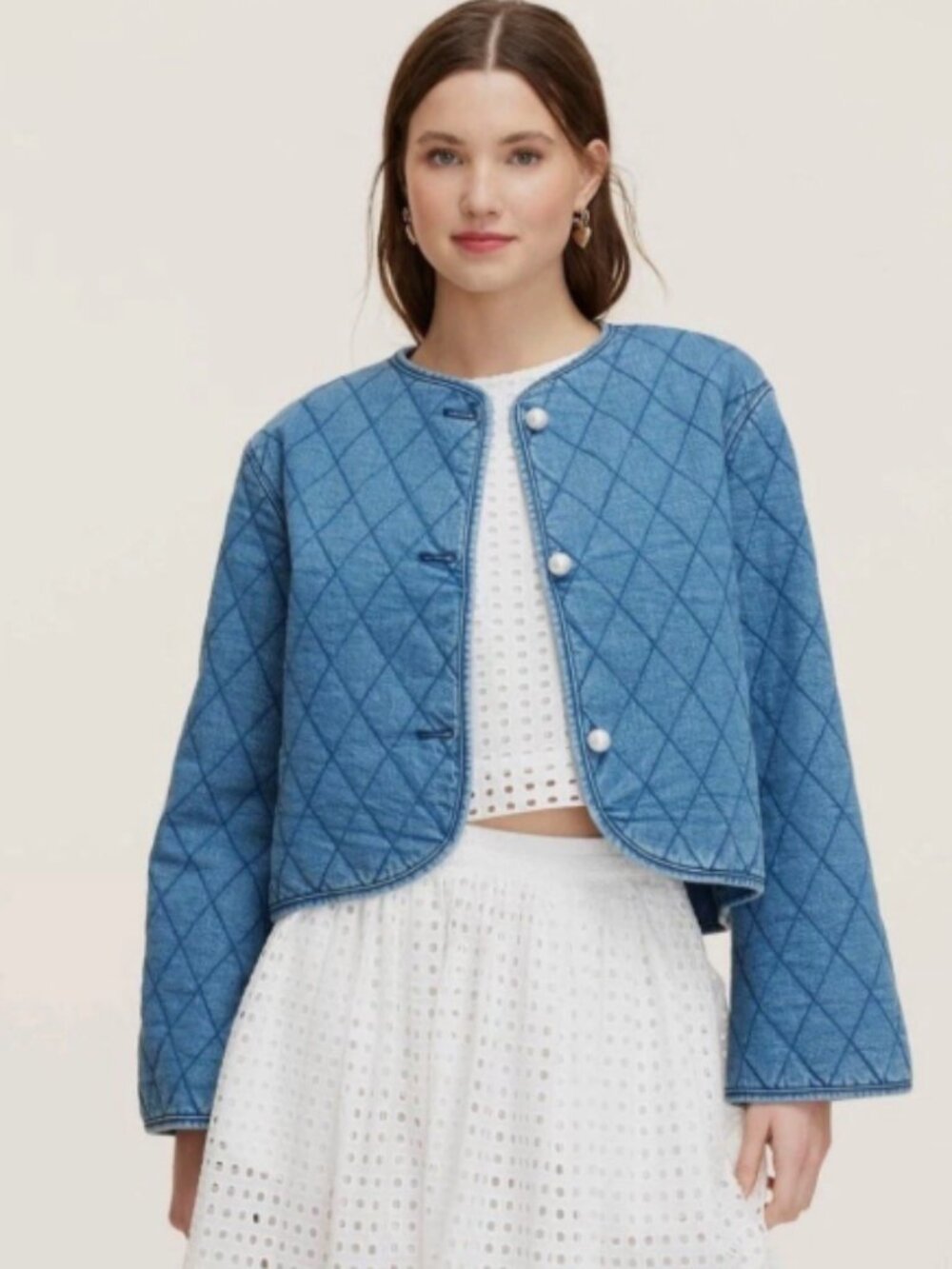 NWT Kate Spade x Target Blue Quilted Denim Jacket S